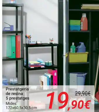Carrefour Prestatgeria de resina 5 prestatges 172x60,5x30,5 cm oferta