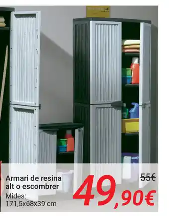 Carrefour Armari de resina alt o escombrer 171,5x68x39 cm oferta