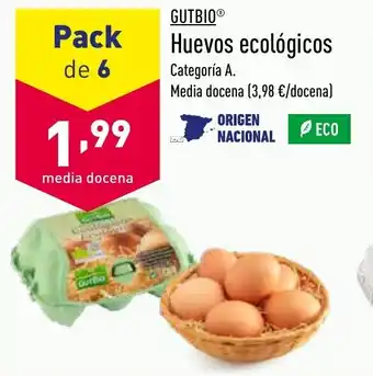 ALDI Gutbio Huevos ecológicos media docena oferta