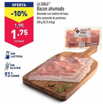 ALDI Bacon ahumado la tabla oferta