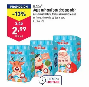 ALDI Agua mineral con dispensador bezoya oferta