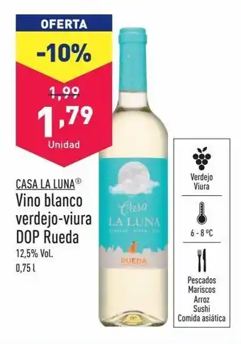 ALDI Vino blanco verdejo-viura dop rueda casa la luna oferta