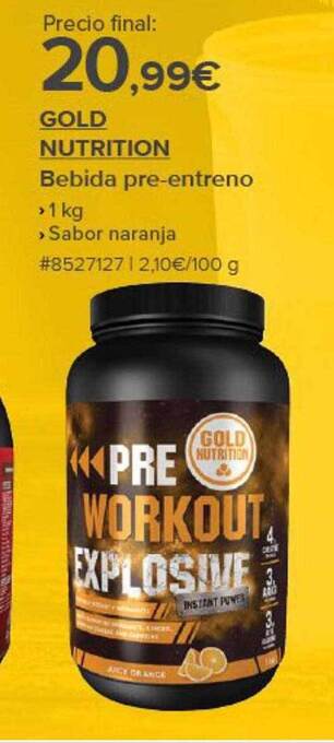 Costco Gold nutrition bebida pre-entreno oferta