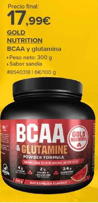 Costco Gold nutrition bcaa y glutamina oferta
