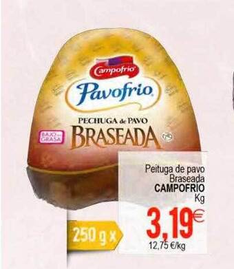 Plenus Supermercados Peituga de pavo braseada campofrio kg oferta