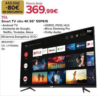 Costco Tcl smart tv slim 4k 55 oferta