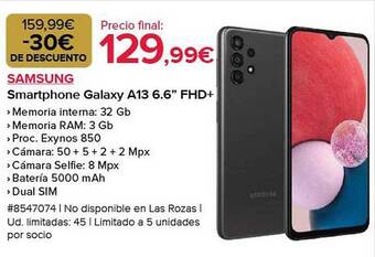 Costco Samsung smartphone galaxy a13 6.6 oferta