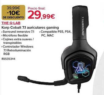 Costco The g-lab korp cobalt 7.1 auriculares gaming oferta