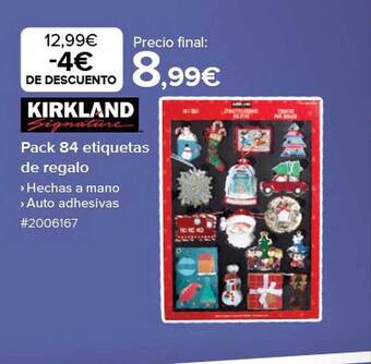 Costco Kirkland pack 84 etiquetas de regalo oferta