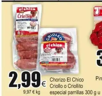 FROIZ Chorizo El Chico Criollo o Criollito especial parrillas 300g u oferta