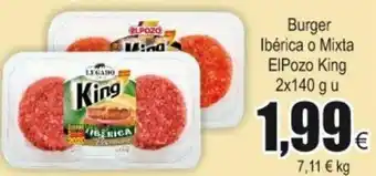 FROIZ Burger Ibérica o Mixta ElPozo King 2x140 g u oferta
