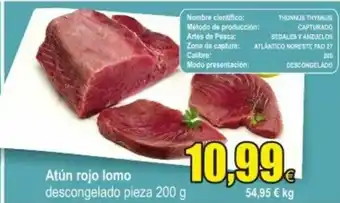 FROIZ Atún rojo lomo descongelado pieza 200 g oferta