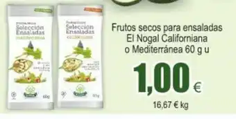 FROIZ Frutos secos para ensaladas El Nogal Californiana o Mediterranea 60g oferta