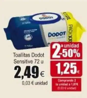 FROIZ Toallitas Dodot Sensitive 72u oferta