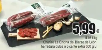 FROIZ Chorizo La Encina del Bierzo de León herradura dulce o picante extra 500g u oferta