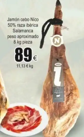 FROIZ Jamón cebo Nico 50% raza ibérica Salamanca peso aproximado 8kg oferta