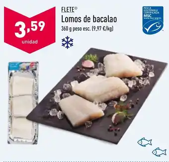 ALDI Flete Lomos de bacalao 360g oferta