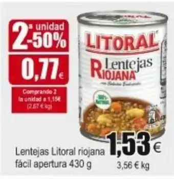 FROIZ Lentejas Litoral riojana Fácil apertura 430g oferta
