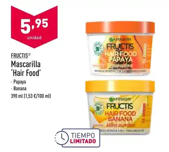 ALDI Fructis Mascarilla 'Hair Food' 390 ml oferta