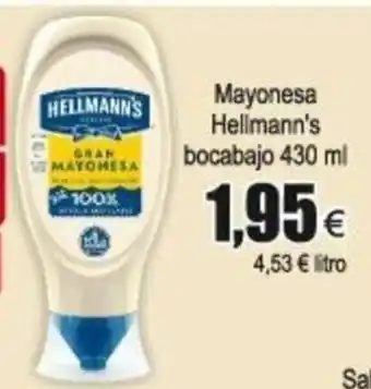 FROIZ Mayonesa Hellman's bocabajo 430ml oferta