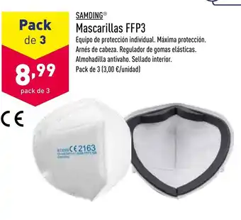 ALDI Samding Mascarillas FFP3 Pack de 3 oferta