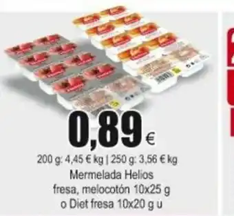 FROIZ Mermelada Helios fresa, melocotón 10x25g o Diet fresa 10x20g u oferta