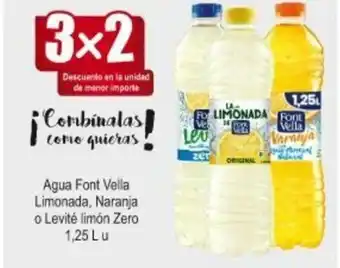 FROIZ Agua Font Vella Limonada, Naranja o Levité limón Zero 1,25L u oferta