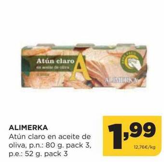 Alimerka Alimerka atún claro en aceite de oliva oferta