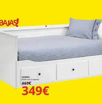 Hemnes diván con 3 cajones