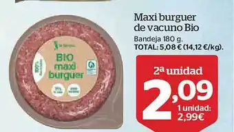 La Sirena Maxi burguer de vacuno bio bandeja oferta