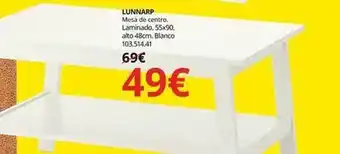 IKEA Lunnarp mesa de centro laminado oferta