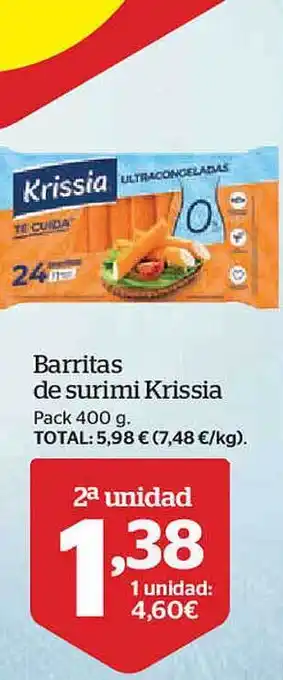 La Sirena Barritas de surimi krissia pack oferta