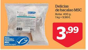 La Sirena Delicias de bacalao msc bolsa oferta