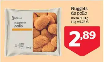 La Sirena Nuggets de pollo bolsa oferta
