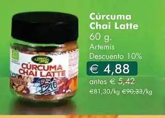 NaturaSí Cúrcuma chai latte artemis descuento 10% oferta