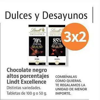 Supermercados Sánchez Romero Chocolate negro altos porcentajes lindt excellence oferta