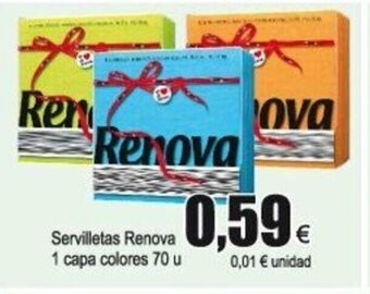 FROIZ Servilletas Renova 1 capa colores 70 u oferta