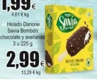 FROIZ Helado Danone Savia Bombón chocolate y avellanas 3 u 225g oferta