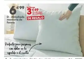 GiFi D- almohada memoria de forma 6€⁹⁹ 39 €99 te llevas €49 en un vale de compra de regalo perfecta para personas con dolor e oferta