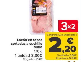 Carrefour Lacón en tapas cortadas a cuchillo mrm oferta