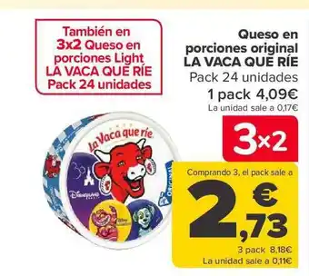 Carrefour Queso en porciones original la vaca que ríe pack 24 oferta