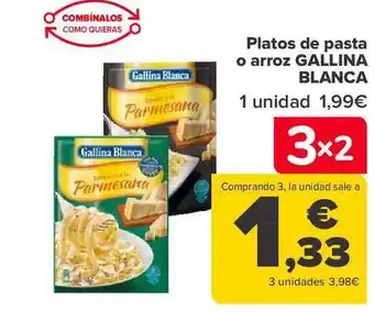 Carrefour Platos de pasta o arroz gallina blanca oferta