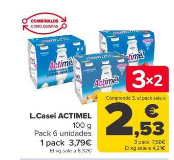 Carrefour L. casei actimel pack 6 oferta