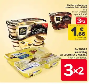 Carrefour Natillas crujientes de chocolate gold nestlé pack 4 oferta