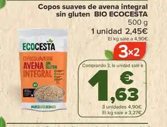 Carrefour Copos suaves de avena integral sin gluten bio ecocesta oferta