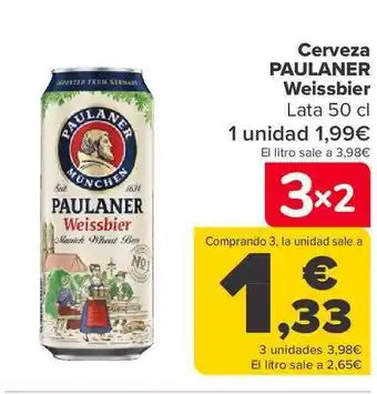 Carrefour Cerveza paulaner weissbier lata oferta