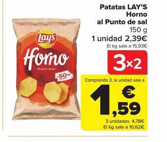 Carrefour Patatas lay's horno al punto de sal oferta