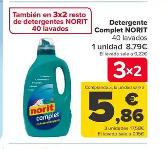 Carrefour Detergente complet norit 40 lavados oferta