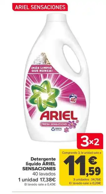 Carrefour Detergente liquido ariel sensaciones 40 lavados oferta