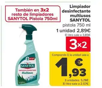 Carrefour Limpiador desinfectante multiusos sanytol pistola oferta